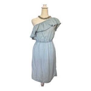 Old Navy Light Blue One Shoulder Ruffle Dress XS Back to School